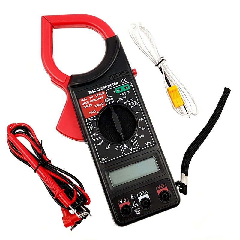 Multimetru afisaj digital LCD, tip cleste ampermetru, cu functia HOLD, sonda de test Multimetru afisaj digital LCD, tip cleste ampermetru, cu functia HOLD, sonda de test