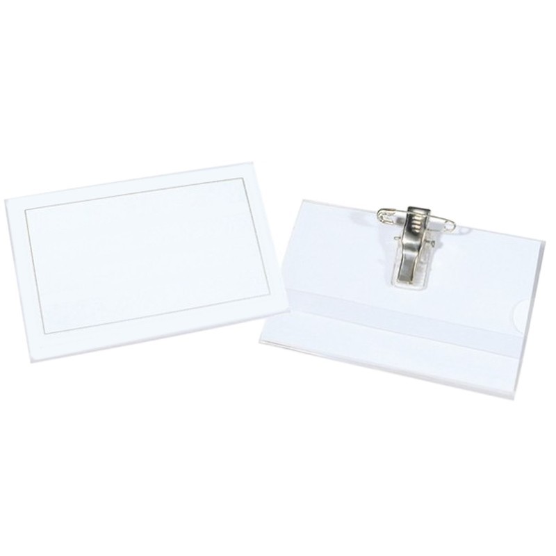Ecusoane cu ac si clema, 90x55 mm, set 50 bucati Ecusoane cu ac si clema, 90x55 mm, set 50 bucati