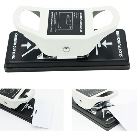 Perforator 10 coli si rotunjitor colturi carduri raza 5 mm, metal, heavy duty, Bright Office