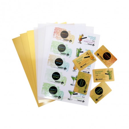 Set 100 folii PVC pentru carti de vizita, format A4, 760 microni, printabile inkjet, Bright Office