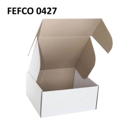 Cutie cu autoformare 85x60x75 mm alba, carton microondul E, FEFCO 0427