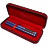 Set stilou si pix in etui, corp metalic sidefat, ornamente aurii
