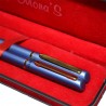 Set stilou si pix in etui, corp metalic sidefat, ornamente aurii