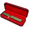 Set stilou si pix in etui, corp metalic sidefat, ornamente aurii