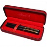 Set stilou si pix in etui, corp metalic sidefat, ornamente aurii