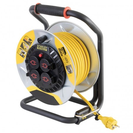 Prelungitor cu tambur, 4 prize, cablu H07 RN-F 3G1,5 mm2, exterior IP44