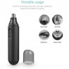 Trimmer pentru nas si urechi, lame otel, 10000 rpm, lavabil, alimentare baterii