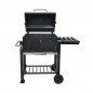 Gratar carbune BBQ Grill cu capac, 2 rafturi, termometru, suflanta, roti deplasare