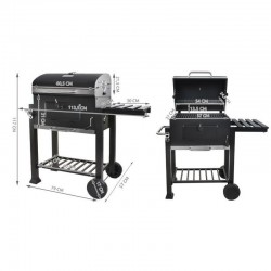 Gratar mobil carbune BBQ Grill, 2 rafturi, control temperatura, Kaminer
