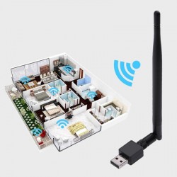 Adaptor wireless 150Mbps, USB 2.0, antena 2dBi RP-SMA detasabila