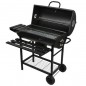 Gratar BBQ Grill pe carbuni, capac cu termometru, 2 rafturi pliabile, roti Gratar BBQ Grill pe carbuni, capac cu termometru, 2 rafturi pliabile, roti