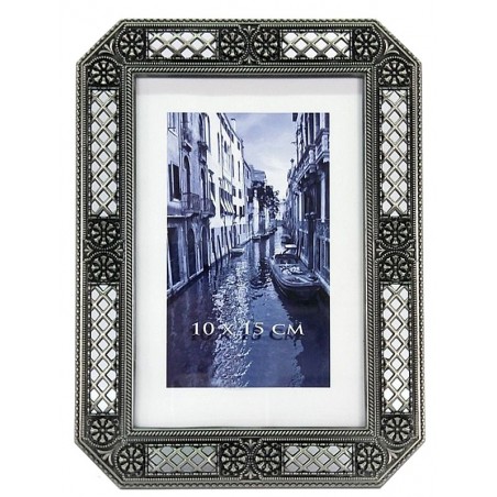 Rama foto Josie, 10x15 cm, broderie metalica, aspect vintage elegant
