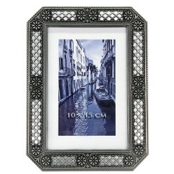 Rama foto Josie, 10x15 cm, broderie metalica, aspect vintage elegant