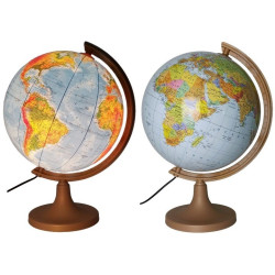 Glob geografic iluminat, harta politica si fizica, diametru 32 cm, meridian