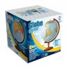 Glob geografic iluminat, harta politica si fizica, suport lemn, fus orar, diametru 32 cm