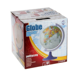 Glob pamantesc rotativ, cartografie harta politica, meridian si suport ABS, diametru 25 cm