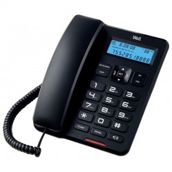 Telefon fix, afisaj negru, ecran LCD 16 digiti, FSK/DTMF, handsfree