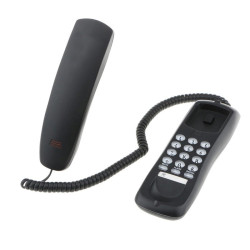 Telefon fix pentru perete cu fir, functie reapelare, negru, iluminat
