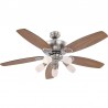 Ventilator de tavan 40W, dulie E14, reversibil, 3 trepte viteza, 2 fete, gri-maro