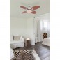 Ventilator de tavan cu lustra, E14 60W, palete cires-nuc, reversibil, intrerupator lant
