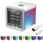 Mini aparat aer conditionat 5W cu umidificare, purificator aer USB, 3 trepte, 0.55L, LED 6 culori Mini aparat aer conditionat 5W cu umidificare, purificator aer USB, 3 trepte, 0.55L, LED 6 culori