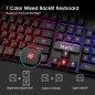 Kit tastatura si mouse gaming, iluminate 7 culori, USB, 3200 DPI, Mafiti