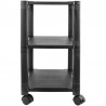 Suport mobil pentru imprimanta, 3 rafturi, sistem blocare roti, 43.5x33.5x62cm, negru