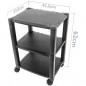 Suport mobil pentru imprimanta, 3 rafturi 43.5x33.5 cm, sistem blocare roti, inaltime 62 cm, negru Suport mobil pentru imprimanta, 3 rafturi 43.5x33.5 cm, sistem blocare roti, inaltime 62 cm, negru