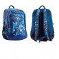 Ghiozdan Blue Military pentru gimnaziu, 3 compartimente, buzunar laptop, S-Cool