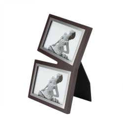 Rama foto dubla, format 10X15 cm, lemn cu insertie metalica, Resigilata 