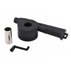Suflanta manuala pentru aprinderea focului, varf metalic, manivela, 25x2.2cm, carlig suspendare, negru