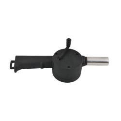 Suflanta manuala pentru aprinderea focului, varf metalic, manivela, 25x2.2cm, carlig suspendare, negru