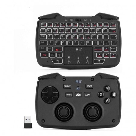 Mini tastatura wireless 3 in 1, touchpad, gamepad cu vibratii, turbo pentru PC, PS3, Android, TV Box, Smart TV