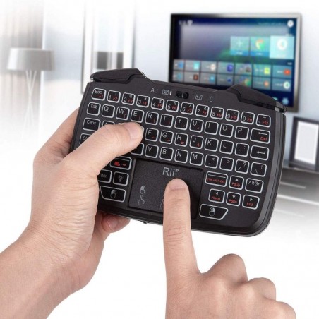 Mini tastatura wireless 3 in 1, touchpad, gamepad cu vibratii, turbo pentru PC, PS3, Android, TV Box, Smart TV