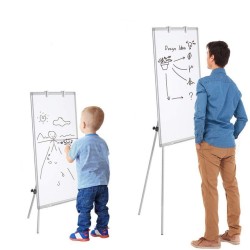 Flipchart magnetic cu trepied, 70x100 cm, rama aluminiu, suport markere, RESIGILAT