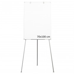 Flipchart magnetic cu trepied, 70x100 cm, rama aluminiu, suport markere, RESIGILAT