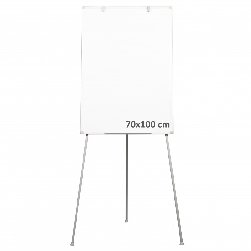 Flipchart magnetic cu trepied, 70x100 cm, rama aluminiu, suport markere, RESIGILAT