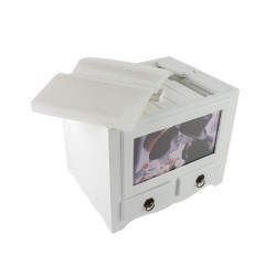 Album foto din lemn, cu 2 sertare, 10X15, 192 poze, personalizabil, alb