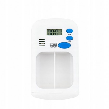 Organizator medicamente cu alarma, 2 compartimente, design compact 5.5x9 cm