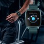 Smartwatch Bluetooth cu termometru, nivel oxigen, tensiune arteriala, 15 functii, iOS/Android, LCD 1.3” TFT, IP67