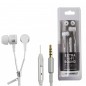 Casti in-ear stereo 3.5mm, microfon, extra Hi-Fi, cablu tip fermoar 1.2 m, 2 seturi dopuri, alb