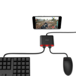 Adaptor bluetooth tastatura si mouse pentru smartphone, Android, iPhone, stand silicon