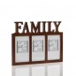 Rama foto tripla Family, format foto 10x15, fixare perete, 32.3x1.2x23 cm, lemn maro inchis