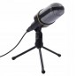 Microfon universal AUX, trepied, Jack 3.5 cm, compatibil smartphone, negru