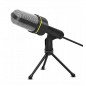 Microfon universal AUX, trepied, Jack 3.5 cm, compatibil smartphone, negru