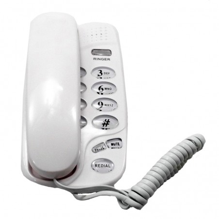 Telefon fix cu fir, montabil pe perete tastatura iluminata, redial, mute, flash
