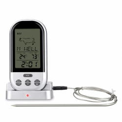 Termometru digital cu sonda, Wireless, display LCD, de bucatarie, 8 butoane