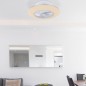 Ventilator de tavan cu lustra, LED 40W, telecomanda, temporizator, metal alb
