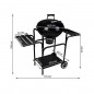 Gratar rotund BBQ pe carbuni, mobil, rafturi laterale, capac, 46.5 cm, Kaminer Gratar rotund BBQ pe carbuni, mobil, rafturi laterale, capac, 46.5 cm, Kaminer