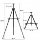 Trepied sevalet pictura, reglabil 50-150 cm, portabil, husa depozitare inclusa